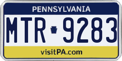 PA license plate MTR9283
