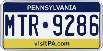 PA license plate MTR9286