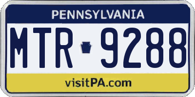 PA license plate MTR9288