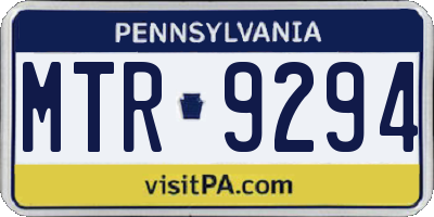PA license plate MTR9294
