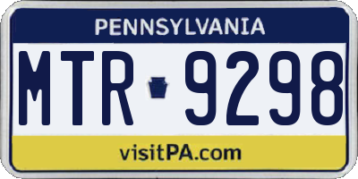 PA license plate MTR9298
