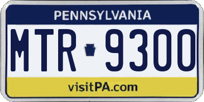 PA license plate MTR9300