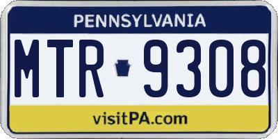 PA license plate MTR9308