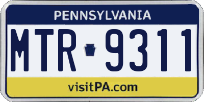 PA license plate MTR9311