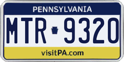 PA license plate MTR9320