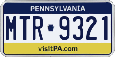 PA license plate MTR9321