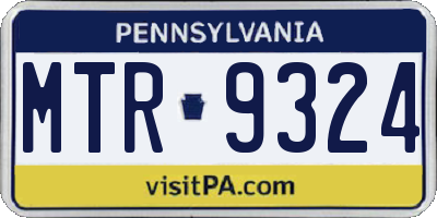 PA license plate MTR9324