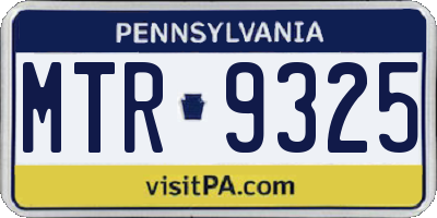 PA license plate MTR9325