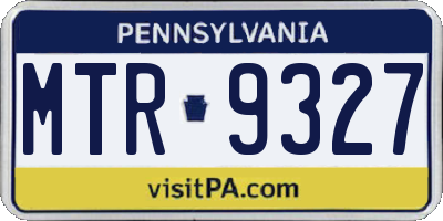 PA license plate MTR9327
