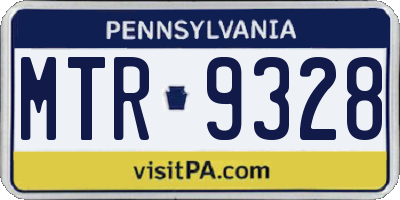 PA license plate MTR9328