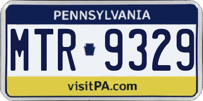 PA license plate MTR9329