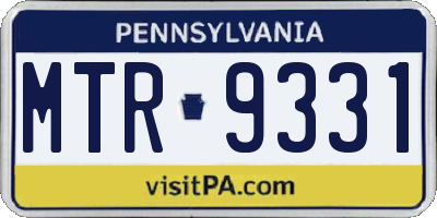 PA license plate MTR9331