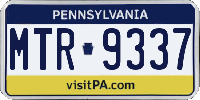 PA license plate MTR9337