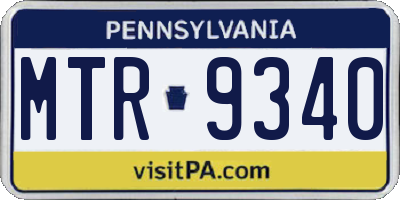 PA license plate MTR9340