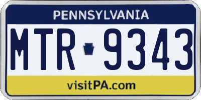 PA license plate MTR9343