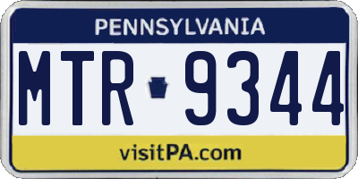 PA license plate MTR9344