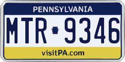 PA license plate MTR9346