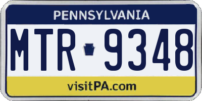 PA license plate MTR9348