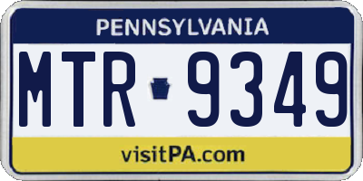 PA license plate MTR9349