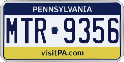 PA license plate MTR9356