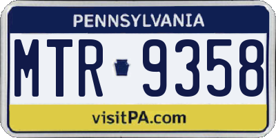 PA license plate MTR9358