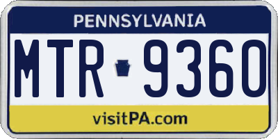PA license plate MTR9360