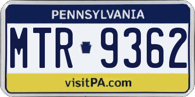PA license plate MTR9362
