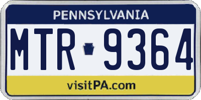 PA license plate MTR9364