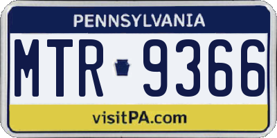 PA license plate MTR9366