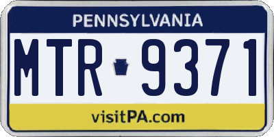 PA license plate MTR9371