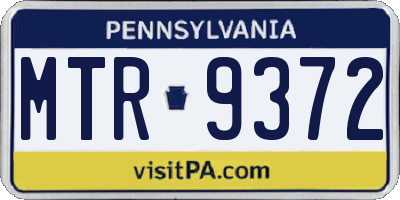 PA license plate MTR9372