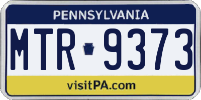 PA license plate MTR9373