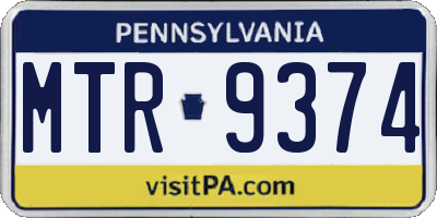 PA license plate MTR9374