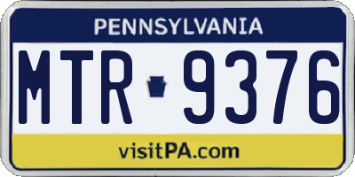 PA license plate MTR9376