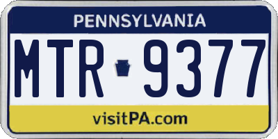 PA license plate MTR9377
