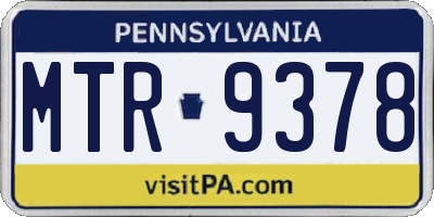 PA license plate MTR9378