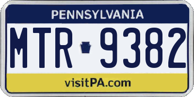 PA license plate MTR9382