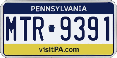 PA license plate MTR9391