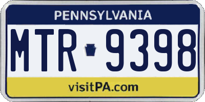 PA license plate MTR9398