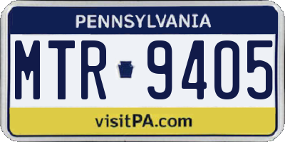 PA license plate MTR9405