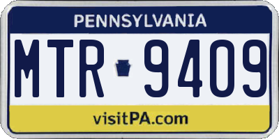 PA license plate MTR9409