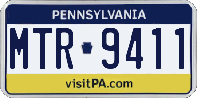 PA license plate MTR9411