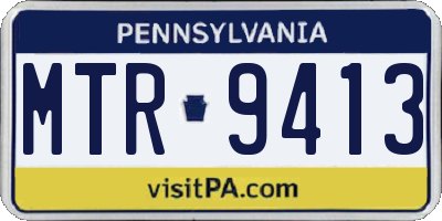 PA license plate MTR9413