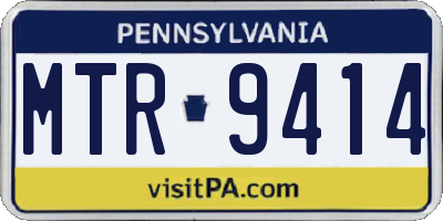 PA license plate MTR9414