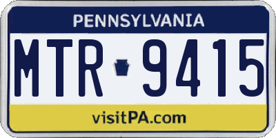 PA license plate MTR9415