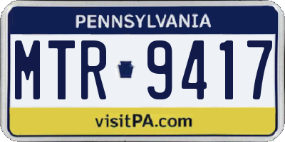 PA license plate MTR9417