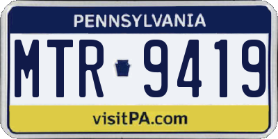 PA license plate MTR9419