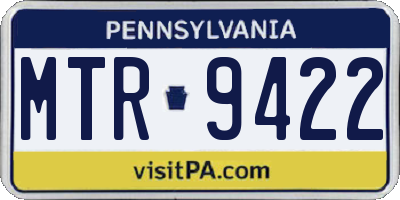 PA license plate MTR9422