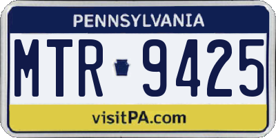 PA license plate MTR9425