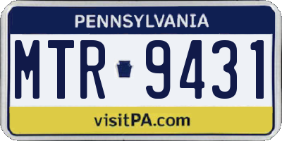 PA license plate MTR9431
